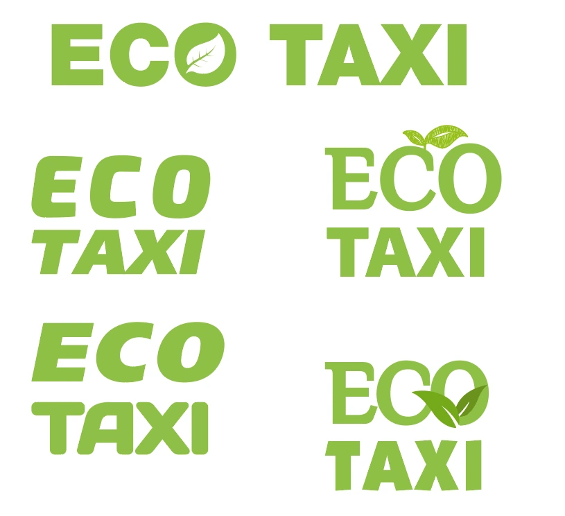 Работа над логотипом ECO TAXI