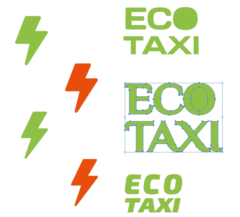 Работа над логотипом ECO TAXI