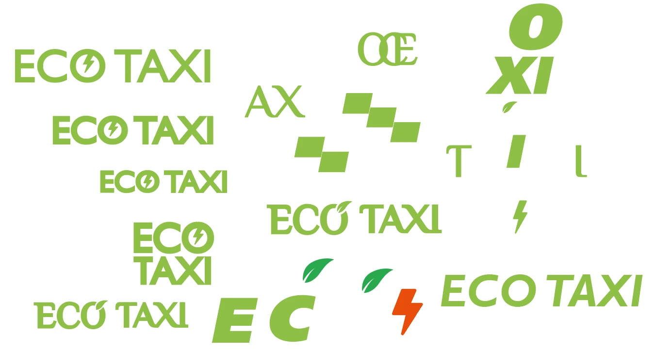 Работа над логотипом ECO TAXI